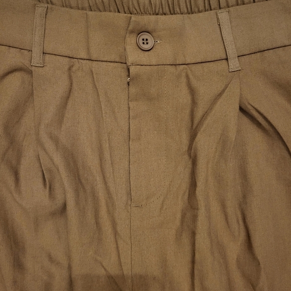 Willit Linen Blend Wide Leg Brown Trousers Pants Size Medium - Picture 2 of 4